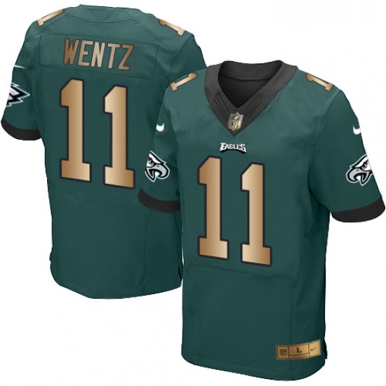 Mens Nike Philadelphia Eagles 11 Carson Wentz Elite GreenGold Team Color NFL Jersey Mens Nike Philadelphia Eagles 11 Carson Wentz Elite GreenGold Team Color NFL Jersey