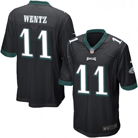Mens Nike Philadelphia Eagles 11 Carson Wentz Game Black Alternate NFL Jersey Mens Nike Philadelphia Eagles 11 Carson Wentz Game Black Alternate NFL Jersey