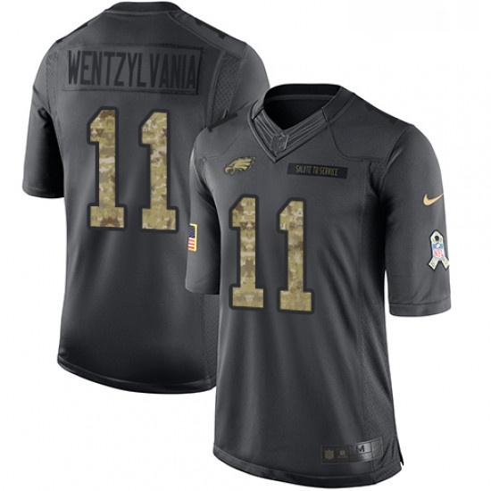 Mens Nike Philadelphia Eagles 11 Carson Wentz Limited Black 2016 Salute to Service Wentzylvania NFL Jersey Mens Nike Philadelphia Eagles 11 Carson Wentz Limited Black 2016 Salute to Service Wentzylvania NFL Jersey