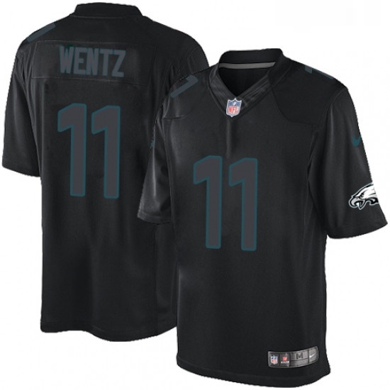 Mens Nike Philadelphia Eagles 11 Carson Wentz Limited Black Impact NFL Jersey Mens Nike Philadelphia Eagles 11 Carson Wentz Limited Black Impact NFL Jersey