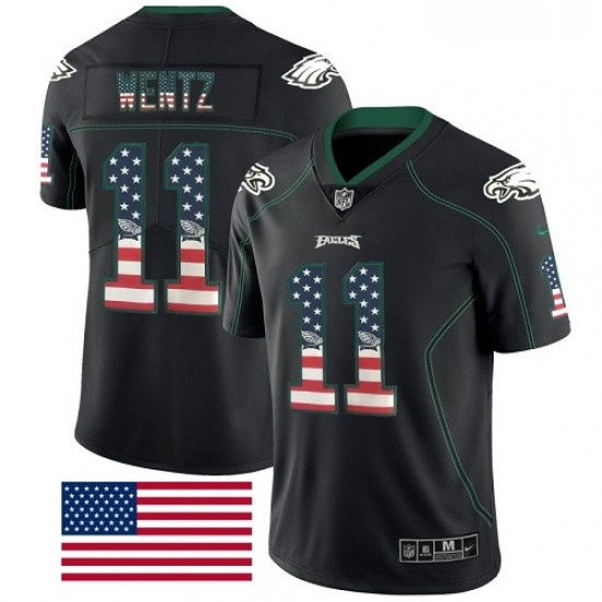 Mens Nike Philadelphia Eagles 11 Carson Wentz Limited Black Rush USA Flag NFL Jersey Mens Nike Philadelphia Eagles 11 Carson Wentz Limited Black Rush USA Flag NFL Jersey