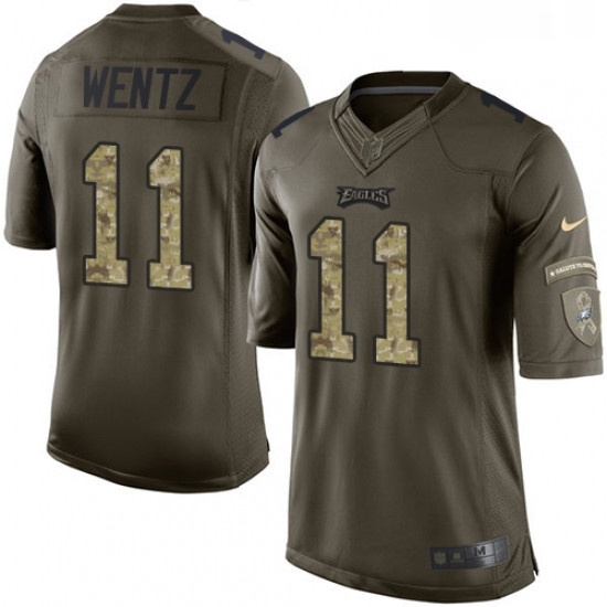 Mens Nike Philadelphia Eagles 11 Carson Wentz Limited Green Salute to Service NFL Jersey Mens Nike Philadelphia Eagles 11 Carson Wentz Limited Green Salute to Service NFL Jersey