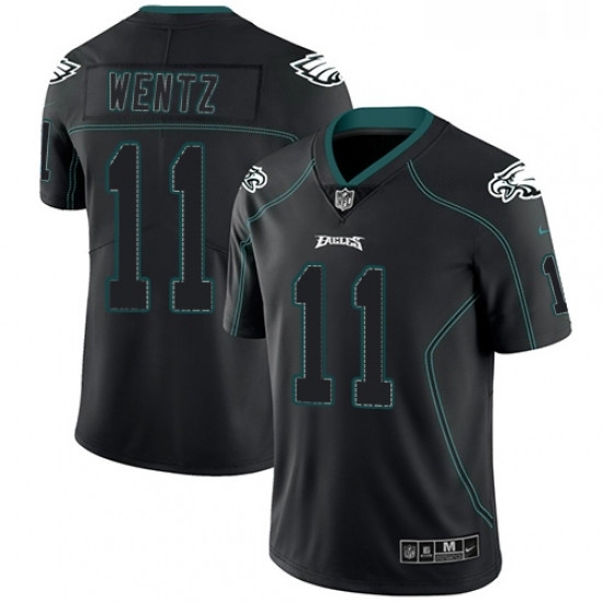 Mens Nike Philadelphia Eagles 11 Carson Wentz Limited Lights Out Black Rush NFL Jersey Mens Nike Philadelphia Eagles 11 Carson Wentz Limited Lights Out Black Rush NFL Jersey
