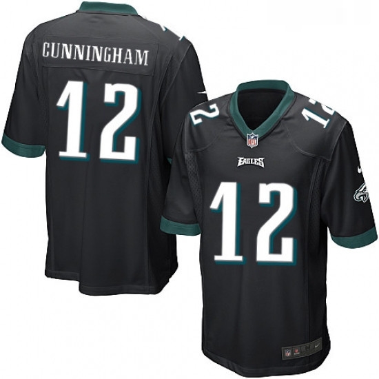 Mens Nike Philadelphia Eagles 12 Randall Cunningham Game Black Alternate NFL Jersey Mens Nike Philadelphia Eagles 12 Randall Cunningham Game Black Alternate NFL Jersey