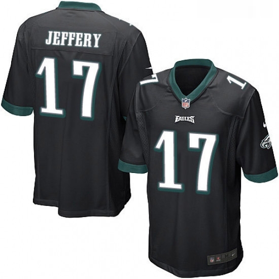 Mens Nike Philadelphia Eagles 17 Alshon Jeffery Game Black Alternate NFL Jersey Mens Nike Philadelphia Eagles 17 Alshon Jeffery Game Black Alternate NFL Jersey