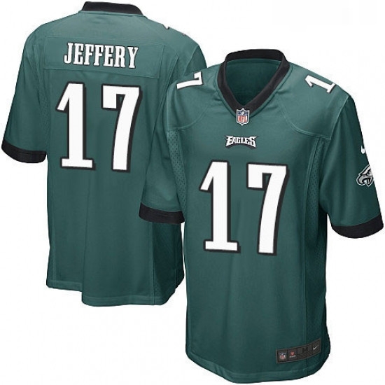 Mens Nike Philadelphia Eagles 17 Alshon Jeffery Game Midnight Green Team Color NFL Jersey Mens Nike Philadelphia Eagles 17 Alshon Jeffery Game Midnight Green Team Color NFL Jersey
