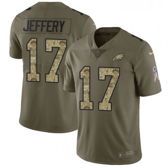 Mens Nike Philadelphia Eagles 17 Alshon Jeffery Limited OliveCamo 2017 Salute to Service NFL Jersey Mens Nike Philadelphia Eagles 17 Alshon Jeffery Limited OliveCamo 2017 Salute to Service NFL Jersey