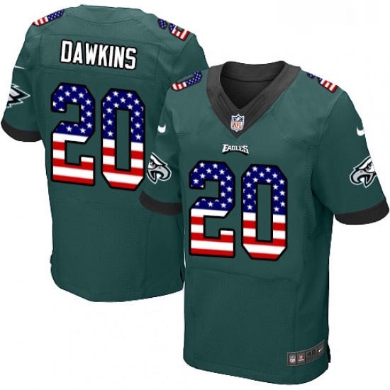 Mens Nike Philadelphia Eagles 20 Brian Dawkins Elite Midnight Green Home USA Flag Fashion NFL Jersey Mens Nike Philadelphia Eagles 20 Brian Dawkins Elite Midnight Green Home USA Flag Fashion NFL Jersey