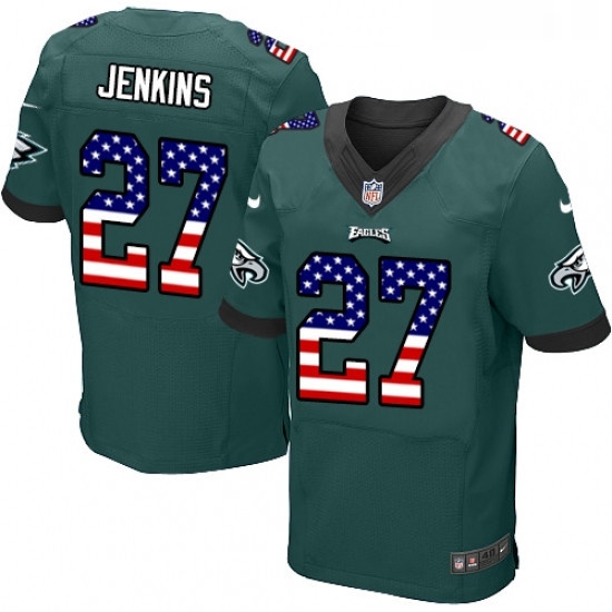 Mens Nike Philadelphia Eagles 27 Malcolm Jenkins Elite Midnight Green Home USA Flag Fashion NFL Jersey Mens Nike Philadelphia Eagles 27 Malcolm Jenkins Elite Midnight Green Home USA Flag Fashion NFL Jersey