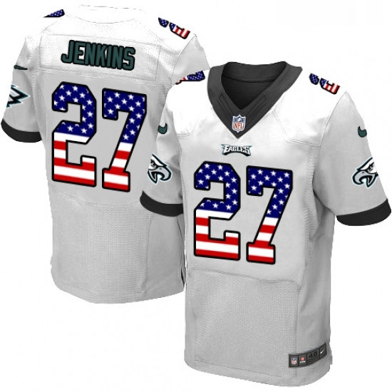 Mens Nike Philadelphia Eagles 27 Malcolm Jenkins Elite White Road USA Flag Fashion NFL Jersey Mens Nike Philadelphia Eagles 27 Malcolm Jenkins Elite White Road USA Flag Fashion NFL Jersey