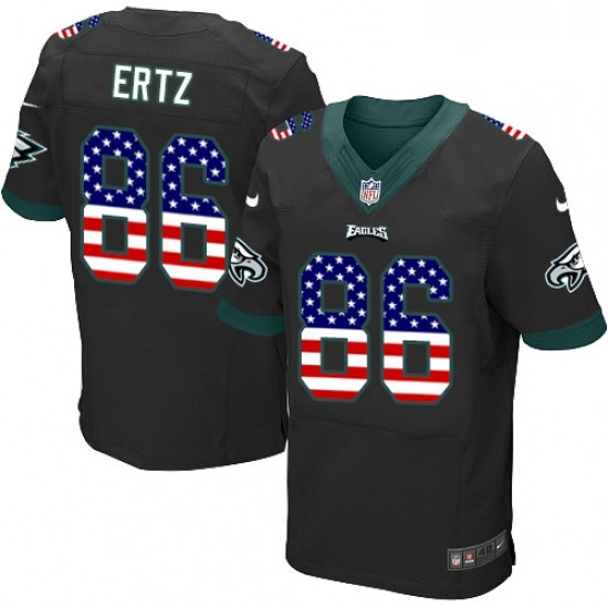 Mens Nike Philadelphia Eagles 86 Zach Ertz Elite Black Alternate USA Flag Fashion NFL Jersey Mens Nike Philadelphia Eagles 86 Zach Ertz Elite Black Alternate USA Flag Fashion NFL Jersey