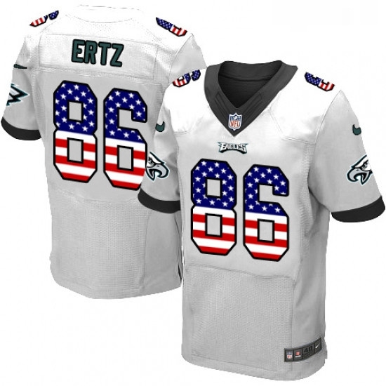 Mens Nike Philadelphia Eagles 86 Zach Ertz Elite White Road USA Flag Fashion NFL Jersey Mens Nike Philadelphia Eagles 86 Zach Ertz Elite White Road USA Flag Fashion NFL Jersey