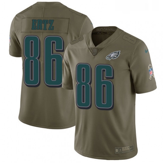 Mens Nike Philadelphia Eagles 86 Zach Ertz Limited Olive 2017 Salute to Service NFL Jersey Mens Nike Philadelphia Eagles 86 Zach Ertz Limited Olive 2017 Salute to Service NFL Jersey