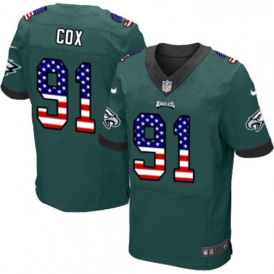 Mens Nike Philadelphia Eagles 91 Fletcher Cox Elite Midnight Green Home USA Flag Fashion NFL Jersey Mens Nike Philadelphia Eagles 91 Fletcher Cox Elite Midnight Green Home USA Flag Fashion NFL Jersey