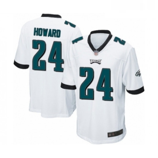 Mens Philadelphia Eagles 24 Jordan Howard Game White Football Jersey Mens Philadelphia Eagles 24 Jordan Howard Game White Football Jersey
