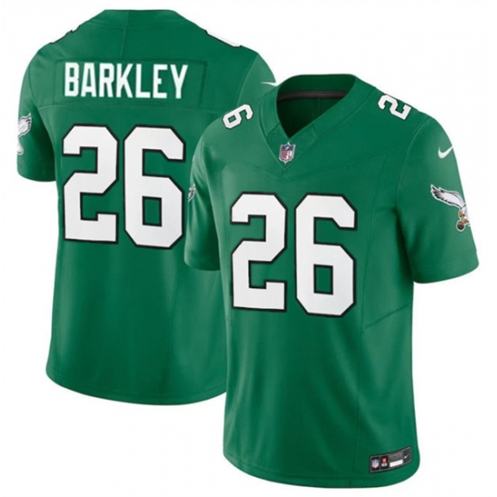 Men's Philadelphia Eagles #26 Saquon Barkley Green 2023 F.U.S.E. Vapor Untouchable Limited Throwback Football Stitched Jersey Men's Philadelphia Eagles #26 Saquon Barkley Green 2023 F.U.S.E. Vapor Untouchable Limited Throwback Football Stitched Jersey