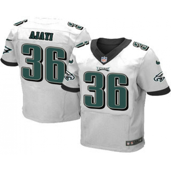 Mens Philadelphia Eagles 36 Jay Ajayi White Road Stitched NFL Nike Elite Jersey Mens Philadelphia Eagles 36 Jay Ajayi White Road Stitched NFL Nike Elite Jersey