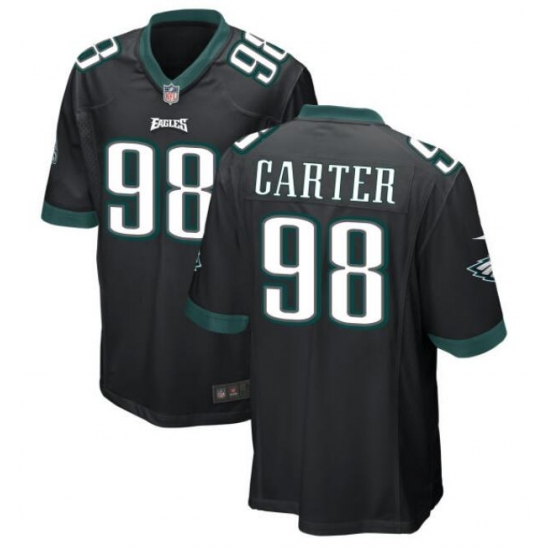 Men's Philadelphia Eagles Jalen Carter #98 Black Vapor Limited Stitched NFL Jersey Men's Philadelphia Eagles Jalen Carter #98 Black Vapor Limited Stitched NFL Jersey