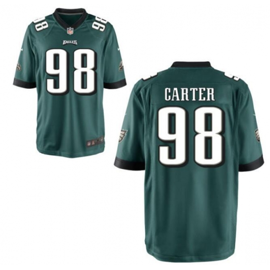 Men's Philadelphia Eagles Jalen Carter #98 Green Vapor Limited Stitched NFL Jersey Men's Philadelphia Eagles Jalen Carter #98 Green Vapor Limited Stitched NFL Jersey