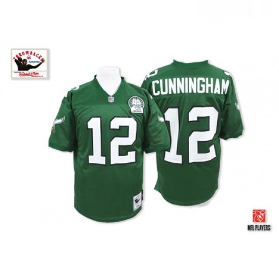 Mitchell And Ness Philadelphia Eagles 12 Randall Cunningham Green Team Color Authentic Throwback NFL Jersey Mitchell And Ness Philadelphia Eagles 12 Randall Cunningham Green Team Color Authentic Throwback NFL Jersey
