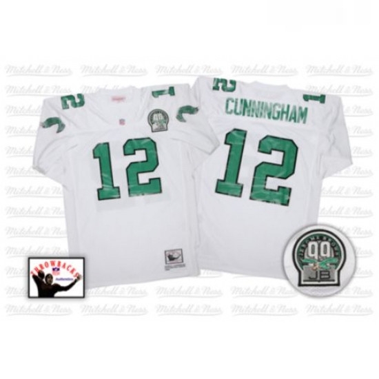 Mitchell And Ness Philadelphia Eagles 12 Randall Cunningham White Authentic NFL Jersey Mitchell And Ness Philadelphia Eagles 12 Randall Cunningham White Authentic NFL Jersey