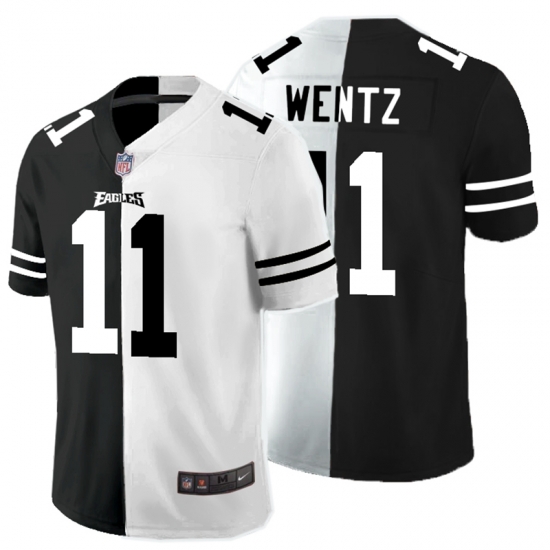 Nike Eagles 11 Carson Wentz Black And White Split Vapor Untouchable Limited Jersey Nike Eagles 11 Carson Wentz Black And White Split Vapor Untouchable Limited Jersey