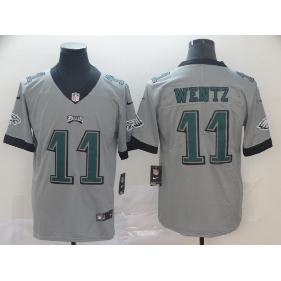Nike Eagles 11 Carson Wentz Silver Inverted Legend Limited Jersey Nike Eagles 11 Carson Wentz Silver Inverted Legend Limited Jersey