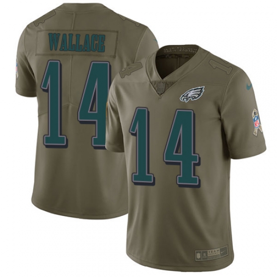 Nike Eagles #14 Mike Wallace Olive Mens Stitched NFL Limited 2017 Salute To Service Jersey Nike Eagles #14 Mike Wallace Olive Mens Stitched NFL Limited 2017 Salute To Service Jersey