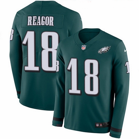Nike Eagles 18 Jalen Reagor Green Team Color Men Stitched NFL Limited Therma Long Sleeve Jersey Nike Eagles 18 Jalen Reagor Green Team Color Men Stitched NFL Limited Therma Long Sleeve Jersey
