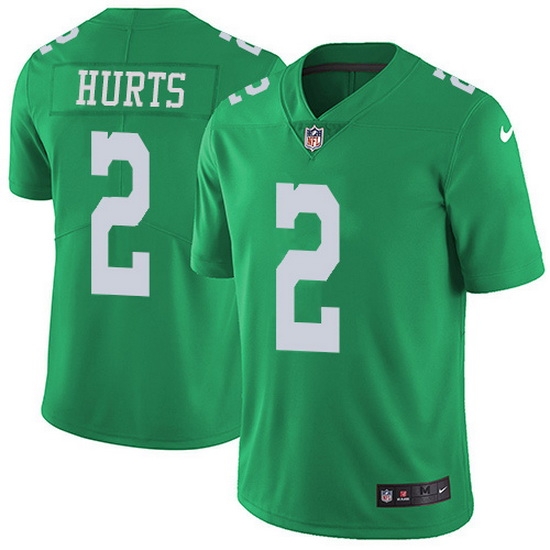 Nike Eagles 2 Jalen Hurts Green Men Stitched NFL Limited Rush Jersey Nike Eagles 2 Jalen Hurts Green Men Stitched NFL Limited Rush Jersey