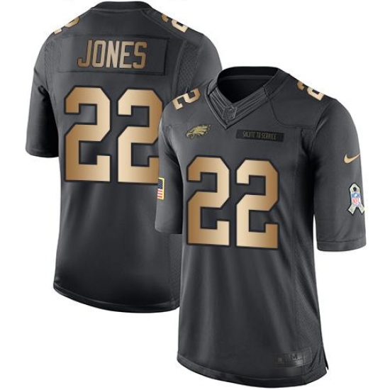 Nike Eagles #22 Sidney Jones Black Mens Stitched NFL Limited Gold Salute To Service Jersey Nike Eagles #22 Sidney Jones Black Mens Stitched NFL Limited Gold Salute To Service Jersey