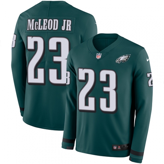 Nike Eagles #23 Rodney McLeod Jr Midnight Green Team Color Men Stitched NFL Limited Therma Long Sleeve Jersey Nike Eagles #23 Rodney McLeod Jr Midnight Green Team Color Men Stitched NFL Limited Therma Long Sleeve Jersey