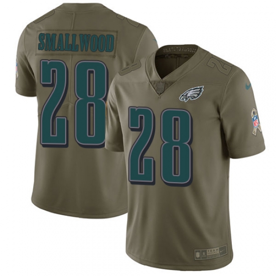 Nike Eagles #28 Wendell Smallwood Olive Men Stitched NFL Limited 2017 Salute To Service Jersey Nike Eagles #28 Wendell Smallwood Olive Men Stitched NFL Limited 2017 Salute To Service Jersey