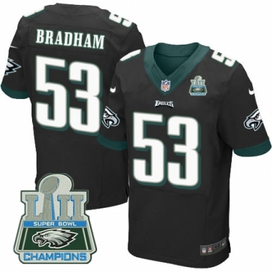 Nike Eagles #53 Nigel Bradham Black 2018 Super Bowl Champions Elite Jersey Nike Eagles #53 Nigel Bradham Black 2018 Super Bowl Champions Elite Jersey