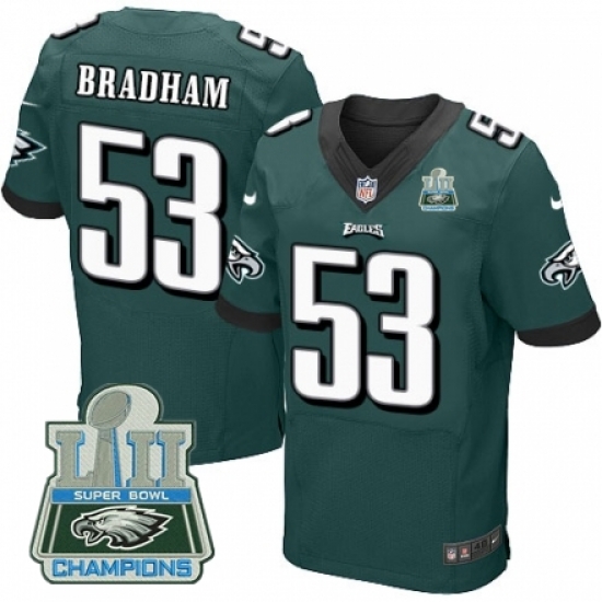 Nike Eagles #53 Nigel Bradham Green 2018 Super Bowl Champions Elite Jersey Nike Eagles #53 Nigel Bradham Green 2018 Super Bowl Champions Elite Jersey