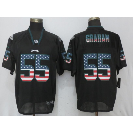 Nike Eagles #55 Brandon Graham Black USA Flag Elite Jersey Nike Eagles #55 Brandon Graham Black USA Flag Elite Jersey