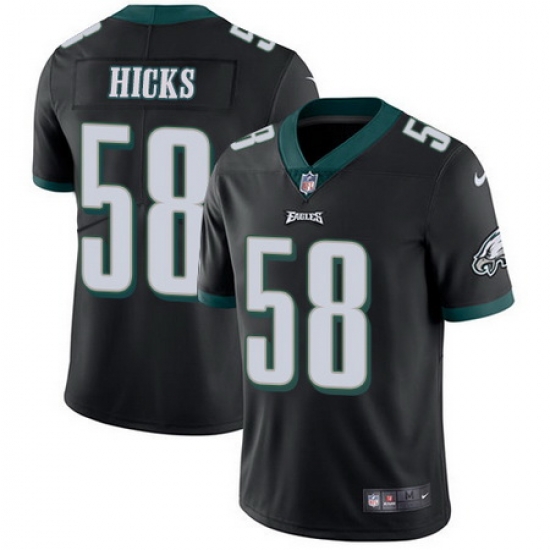 Nike Eagles #58 Jordan Hicks Black Alternate Mens Stitched NFL Vapor Untouchable Limited Jersey Nike Eagles #58 Jordan Hicks Black Alternate Mens Stitched NFL Vapor Untouchable Limited Jersey