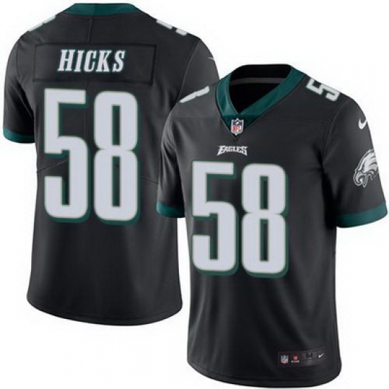 Nike Eagles #58 Jordan Hicks Black Mens Stitched NFL Limited Rush Jersey Nike Eagles #58 Jordan Hicks Black Mens Stitched NFL Limited Rush Jersey