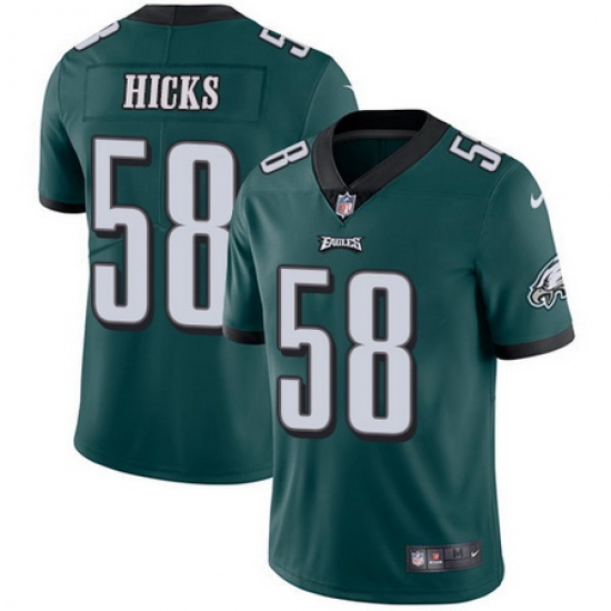 Nike Eagles #58 Jordan Hicks Midnight Green Team Color Mens Stitched NFL Vapor Untouchable Limited Jersey Nike Eagles #58 Jordan Hicks Midnight Green Team Color Mens Stitched NFL Vapor Untouchable Limited Jersey