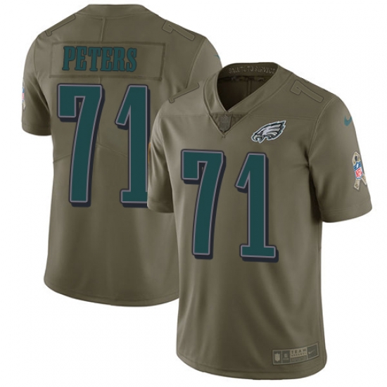 Nike Eagles #71 Jason Peters Olive Mens Stitched NFL Limited 2017 Salute To Service Jersey Nike Eagles #71 Jason Peters Olive Mens Stitched NFL Limited 2017 Salute To Service Jersey