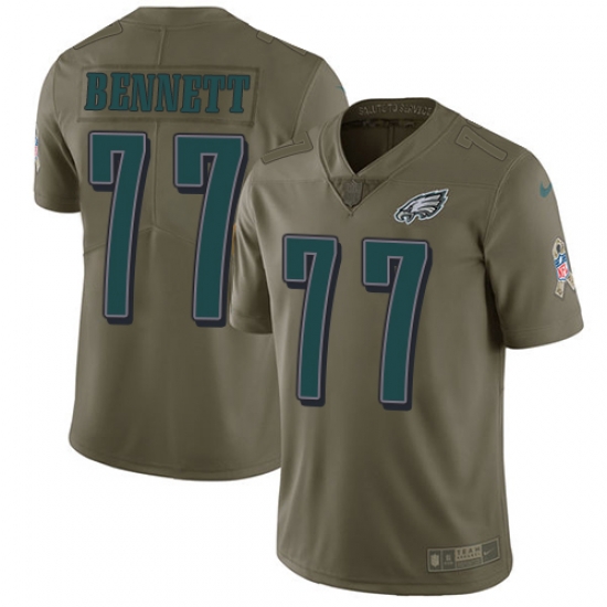 Nike Eagles #77 Michael Bennett Olive Mens Stitched NFL Limited 2017 Salute To Service Jersey Nike Eagles #77 Michael Bennett Olive Mens Stitched NFL Limited 2017 Salute To Service Jersey