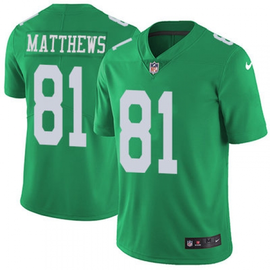 Nike Eagles #81 Jordan Matthews Green Mens Stitched NFL Limited Rush Jersey Nike Eagles #81 Jordan Matthews Green Mens Stitched NFL Limited Rush Jersey