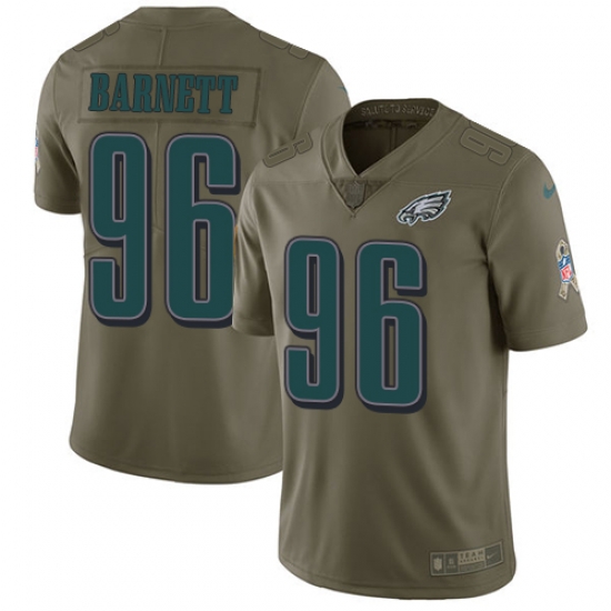 Nike Eagles #96 Derek Barnett Olive Mens Stitched NFL Limited 2017 Salute To Service Jersey Nike Eagles #96 Derek Barnett Olive Mens Stitched NFL Limited 2017 Salute To Service Jersey