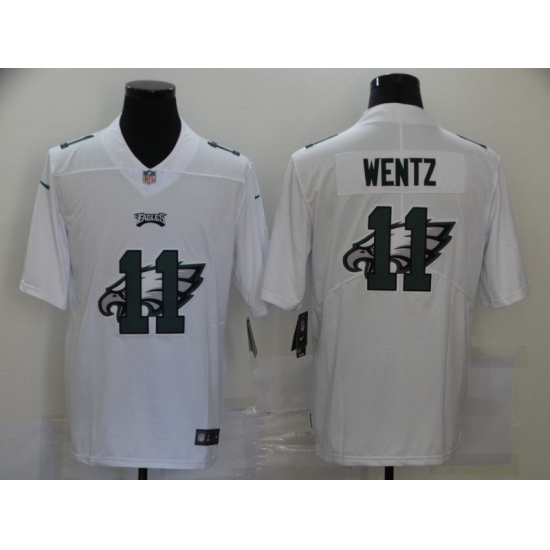 Nike Philadelphia Eagles 11 Carson Wentz White Shadow Logo Limited Jersey Nike Philadelphia Eagles 11 Carson Wentz White Shadow Logo Limited Jersey