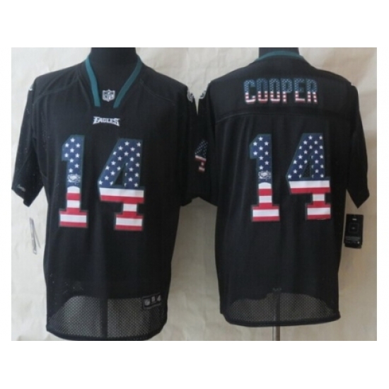 Nike Philadelphia Eagles 14 Riley Cooper Black Elite USA Flag Fashion NFL Jersey Nike Philadelphia Eagles 14 Riley Cooper Black Elite USA Flag Fashion NFL Jersey