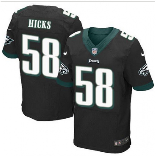 Nike Philadelphia Eagles #58 Jordan Hicks Black Alternate Mens Stitched NFL New Elite Jersey Nike Philadelphia Eagles #58 Jordan Hicks Black Alternate Mens Stitched NFL New Elite Jersey