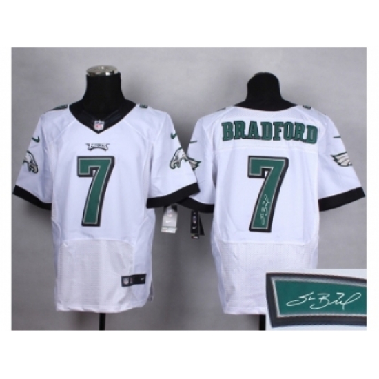 Nike Philadelphia Eagles 7 Sam Bradford white Elite Signature Jersey Nike Philadelphia Eagles 7 Sam Bradford white Elite Signature Jersey