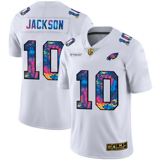 Philadelphia Eagles 10 Desean Jackson Men White Nike Multi Color 2020 NFL Crucial Catch Limited NFL Jersey Philadelphia Eagles 10 Desean Jackson Men White Nike Multi Color 2020 NFL Crucial Catch Limited NFL Jersey