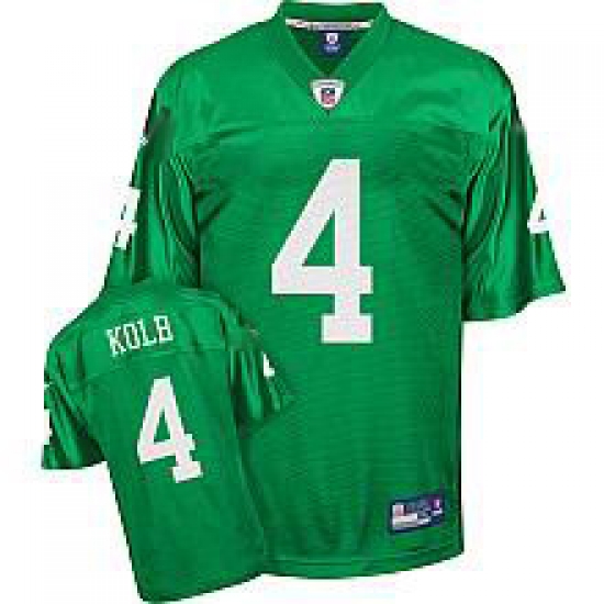 Philadelphia Eagles 1960 4 Kevin Kolb Throwback Team Color green Jersey 50TH patch Philadelphia Eagles 1960 4 Kevin Kolb Throwback Team Color green Jersey 50TH patch