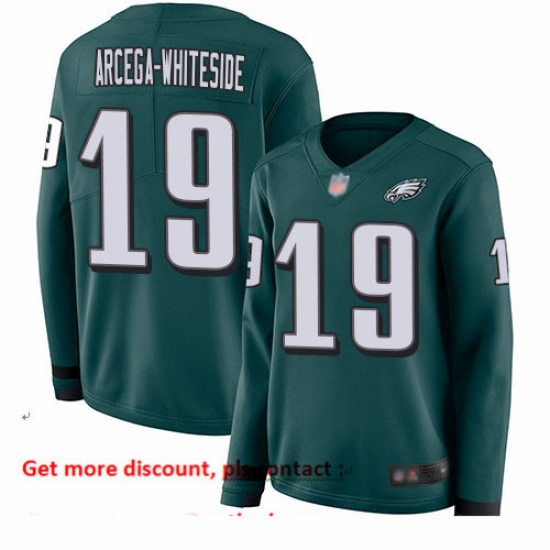 Eagles 19 JJ Arcega Whiteside Midnight Green Team Color Women Stitched Football Limited Therma Long Sleeve Jersey Eagles 19 JJ Arcega Whiteside Midnight Green Team Color Women Stitched Football Limited Therma Long Sleeve Jersey